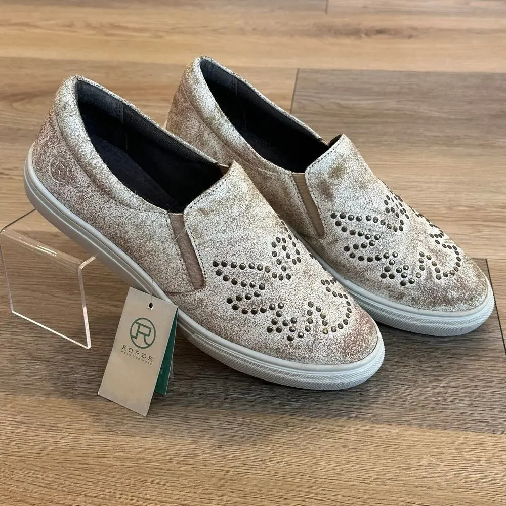NWT Roper Womens 8 Mane Phoenix Slip On Leather Sneaker Shoes Western Equestrian - Picture 3 of 9